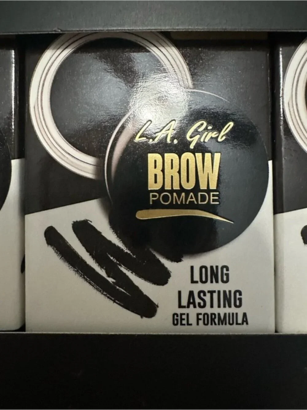 L.A. Girl Brow Pomade Soft Black Lot of 3 Waterproof Smudge Proof Eyebrow Gel